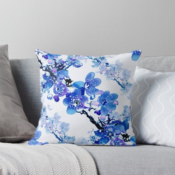 Item preview, Apricot flowers in blue on a white background designed and sold by YanaTitova.