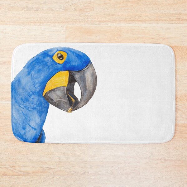 Item preview, hyacinth macaw blue parrot bresil watercolor art print designed and sold by L'Atelier Oranjade.