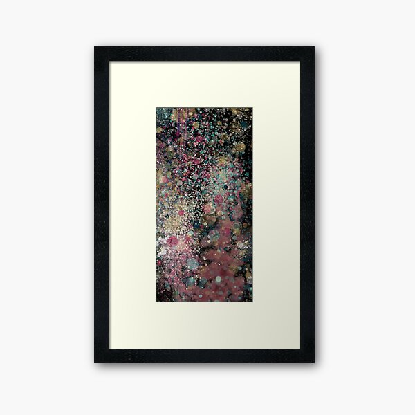 Abstract Painting 082920.3, Dark Rainy Bokeh Framed Art Print