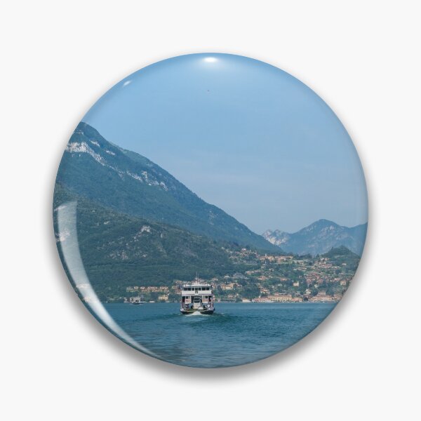 Item preview, Lake Como Gems - a Ferryboat Approaching Charming Menaggio on Lago di Como in Lombardy Italy  designed and sold by Georgia Mizuleva.