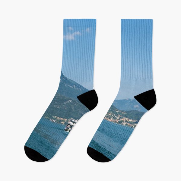 Item preview, Lake Como Gems - a Ferryboat Approaching Charming Menaggio on Lago di Como in Lombardy Italy  designed and sold by Georgia Mizuleva.