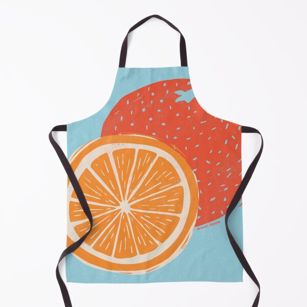 Item preview, Orange Woodcut on Blue designed and sold by annieriker.
