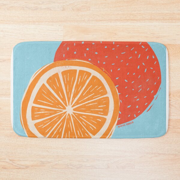Item preview, Orange Woodcut on Blue designed and sold by annieriker.