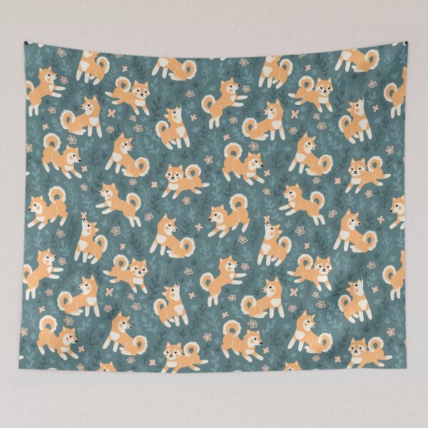Item preview, Playful Shiba Inu Pattern designed and sold by DeKoro.
