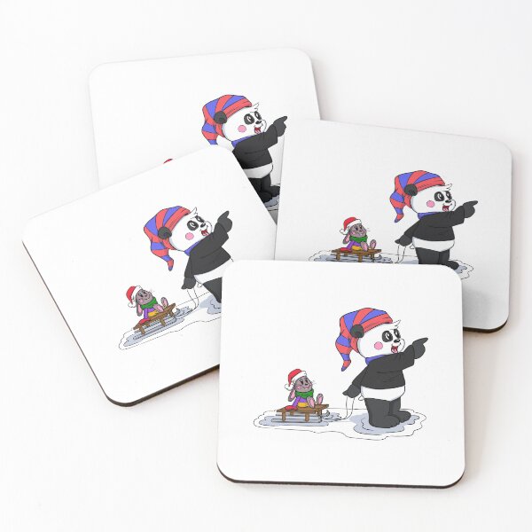 Item preview, Cute Christmas Panda with Rabbit designed and sold by BandOfThePand.
