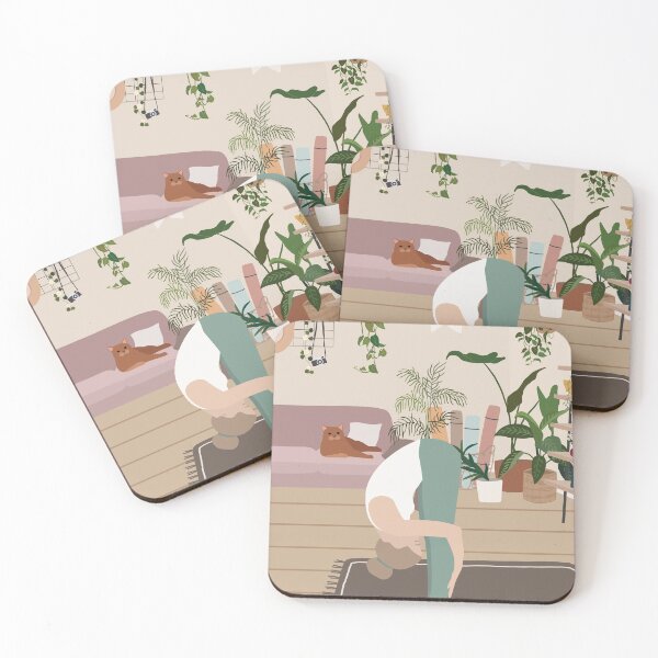 Item preview, Yoga Pose Illustration | Cat Lady | Ashtanga designed and sold by Sadhana Design Studio.