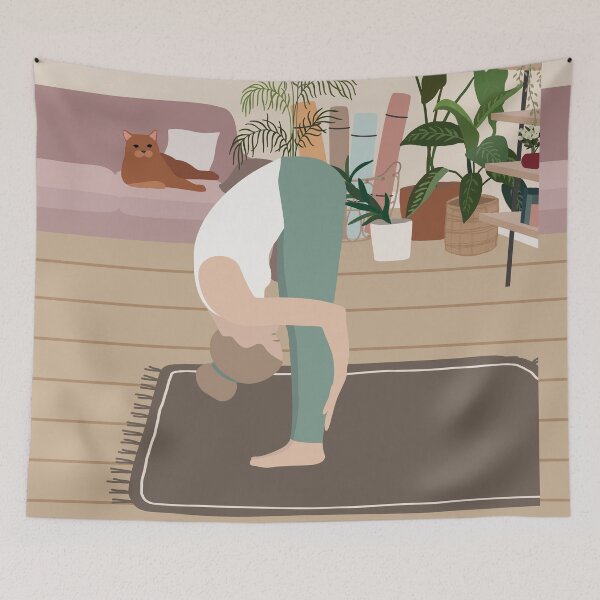 Item preview, Yoga Pose Illustration | Cat Lady | Ashtanga designed and sold by Sadhana Design Studio.