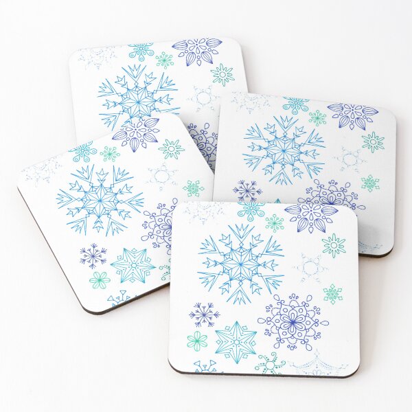 Item preview, Blue Snowflake Pattern (white background) designed and sold by Calen  Picard-Carroll.