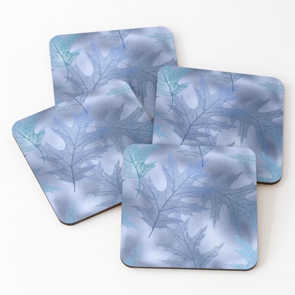 Item preview, Translucent sapphire blue green oak leaves, shimmering designed and sold by AnnieHochmann.