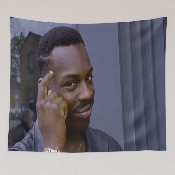 Item preview, black guy thinking meme designed and sold by aventi24.