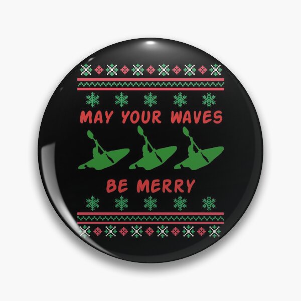 Item preview, May Your Waves Be Merry - Ugly Christmas Sweater - Kayaker designed and sold by HeatherPore.