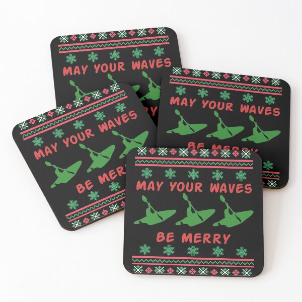 Item preview, May Your Waves Be Merry - Ugly Christmas Sweater - Kayaker designed and sold by HeatherPore.
