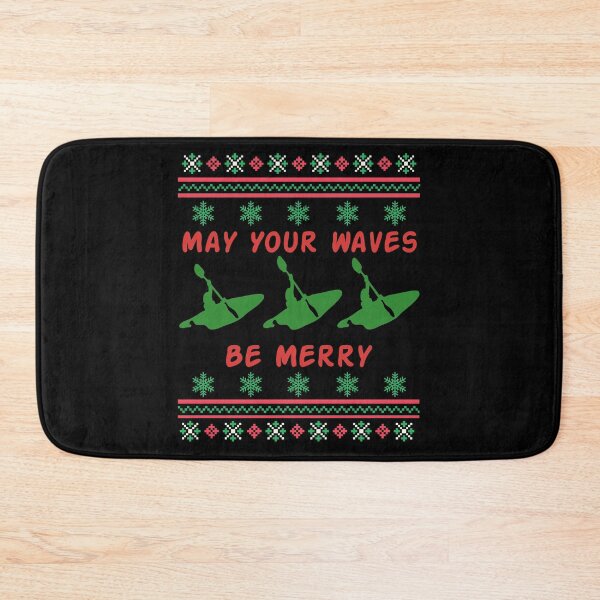 Item preview, May Your Waves Be Merry - Ugly Christmas Sweater - Kayaker designed and sold by HeatherPore.
