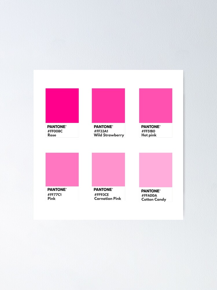 Bright pink gradient pantone color swatch | Poster
