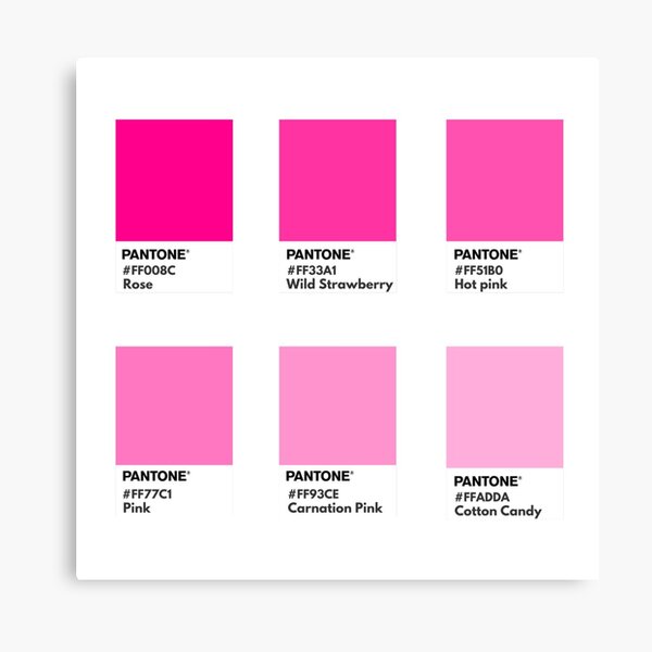 Bright Pink Pantone Canvas Prints for Sale