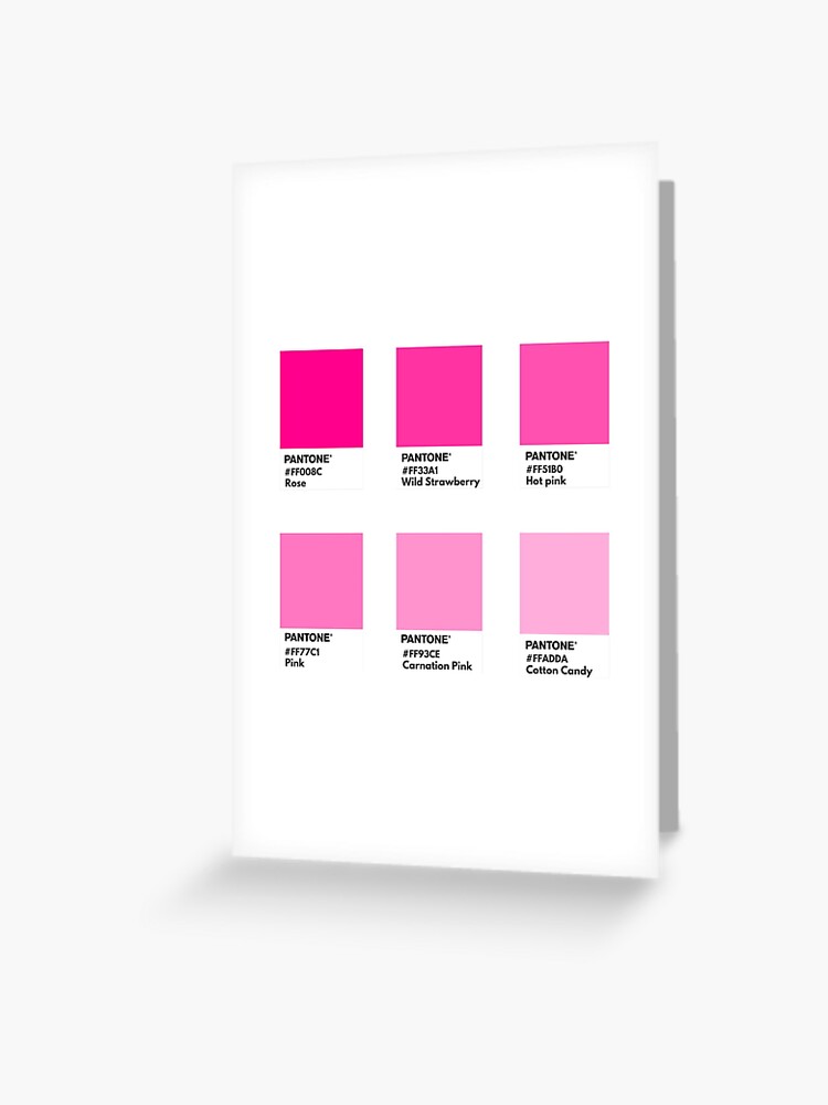 Bright pink gradient pantone color swatch | Greeting Card