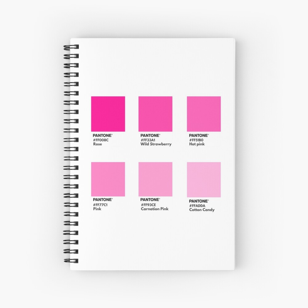 Bright pink gradient pantone color swatch Spiral Notebook for Sale by  softlycarol