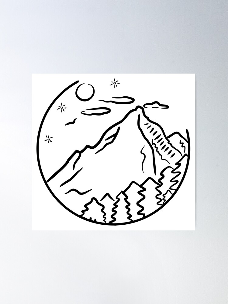Nature drawing a hut in the mountains Royalty Free Vector