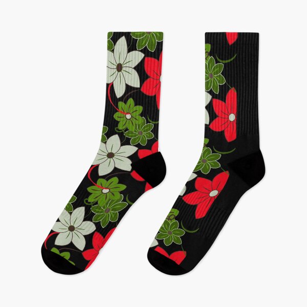 Item preview, Floral pattern, fashion print, red, white, black designed and sold by Susan Marie Williams.