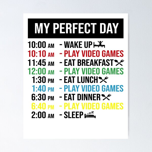 Item preview, My Perfect Day Video Games Funny Gamer Gift Xmas Vintage designed and sold by Shopini.