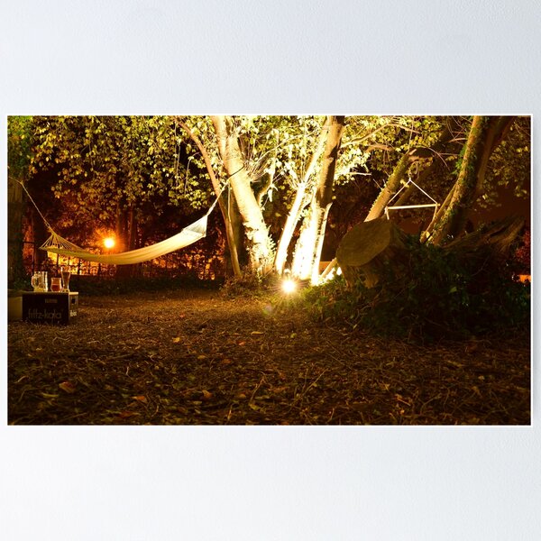 Hammock in the pleasure garden Wernigerode at night Poster