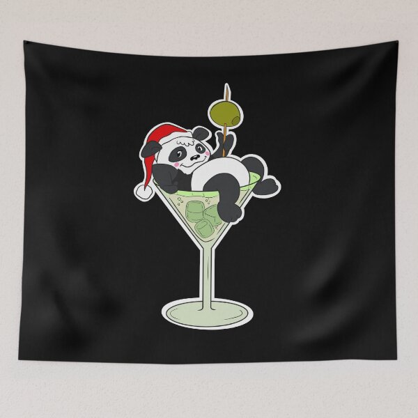 Item preview, Christmas Quarantini Panda Drink - Santa in glass for girls designed and sold by BandOfThePand.