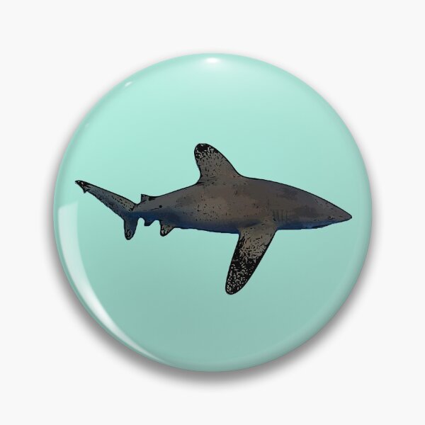 Item preview, Impresión alternativa negra Oceanic Whitetip Shark designed and sold by designsasstultd.