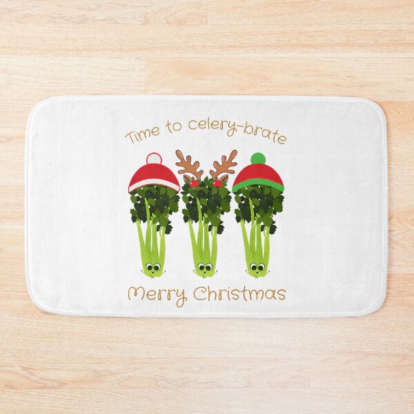 Item preview, Time to Celery-brate Merry Christmas | Celery Santas Celebrating the Holidays designed and sold by InkItStudio.