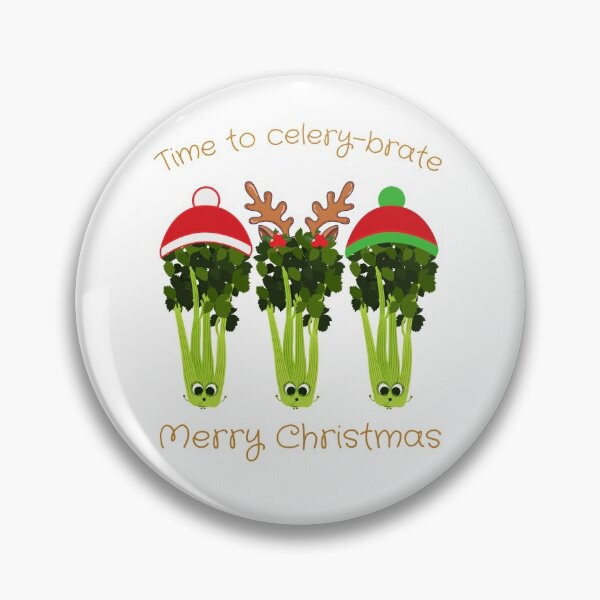 Item preview, Time to Celery-brate Merry Christmas | Celery Santas Celebrating the Holidays designed and sold by InkItStudio.