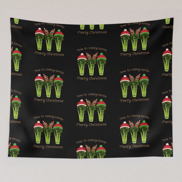 Item preview, Time to Celery-brate Merry Christmas | Celery Santas Celebrating the Holidays designed and sold by InkItStudio.