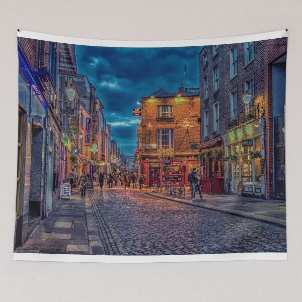 Item preview, Temple Bar district in Dublin at night designed and sold by Photopat.
