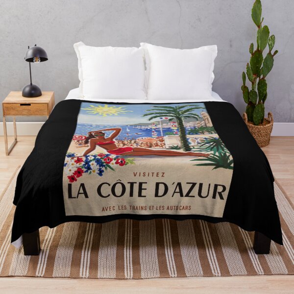 Item preview, retro classic Cote d Azur poster designed and sold by CorasPosters.