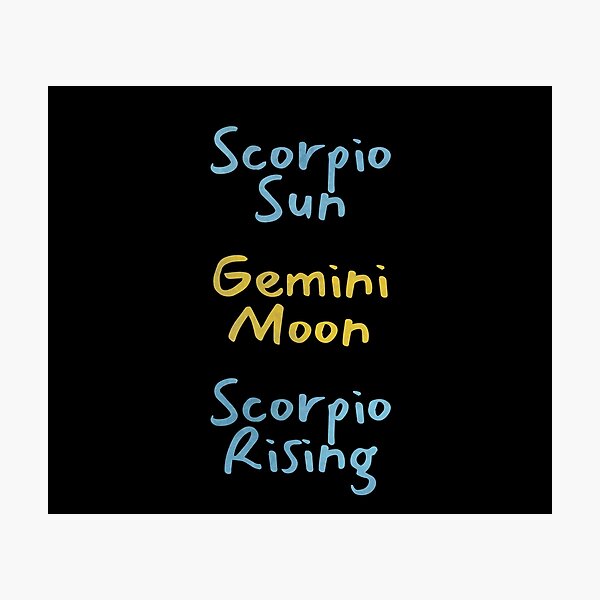 Item preview, Scorpio Sun Gemini Moon Scorpio Rising Text designed and sold by leomooncreates.