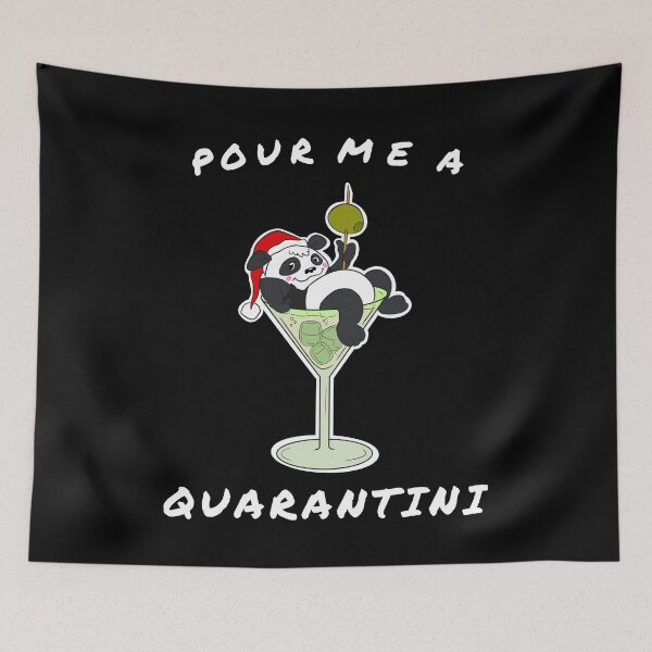 Item preview, Pour me a Quarantini - Christmas Panda Drink designed and sold by BandOfThePand.