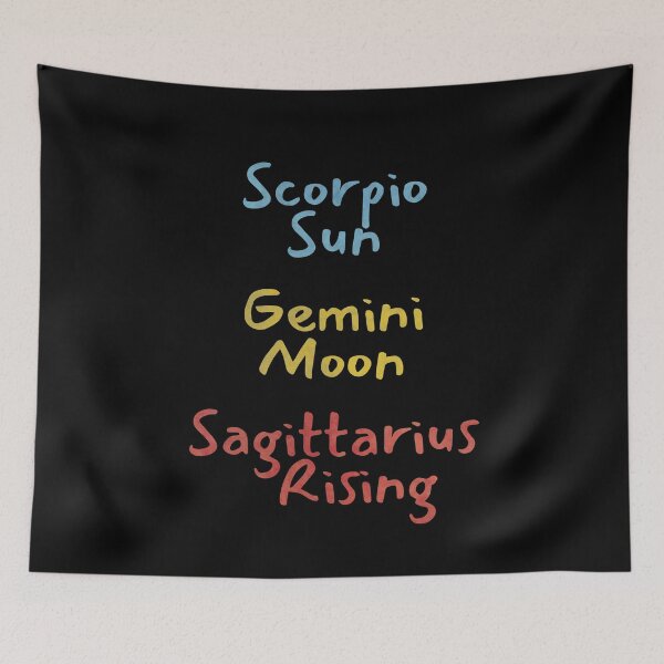 Item preview, Scorpio Sun Gemini Moon Sagittarius Rising Text designed and sold by leomooncreates.