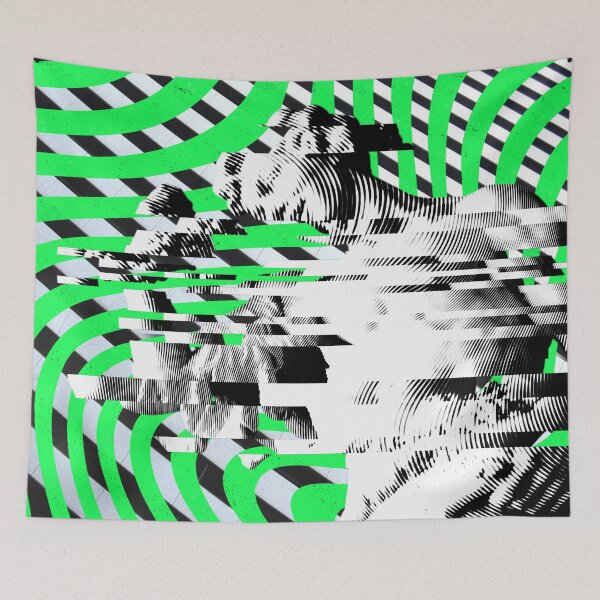 Item preview, Greek Statue | Sliced Linocut Graphics on Green, Black & White Geometric Background designed and sold by ukoko.