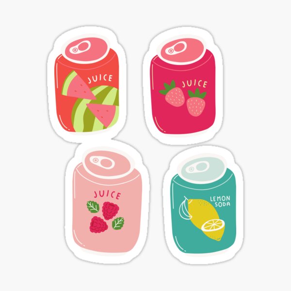 Artikel-Vorschau von Kawaii Saftdosen Stickerpaket, designt und verkauft von Nyanko-Sempai.