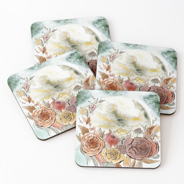 Item preview, Fall moon watercolor floral designed and sold by JeanneBT.