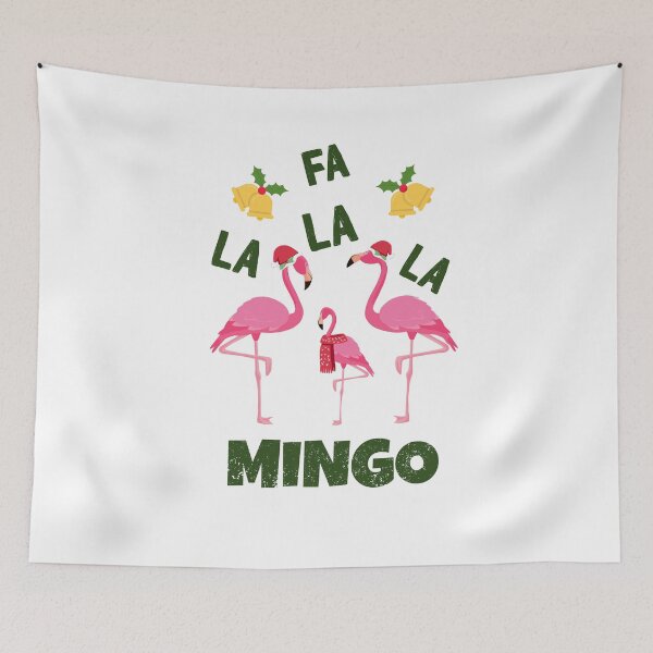 Item preview, Fa La La La Mingo Christmas Flamingos designed and sold by Zurickdesigns.