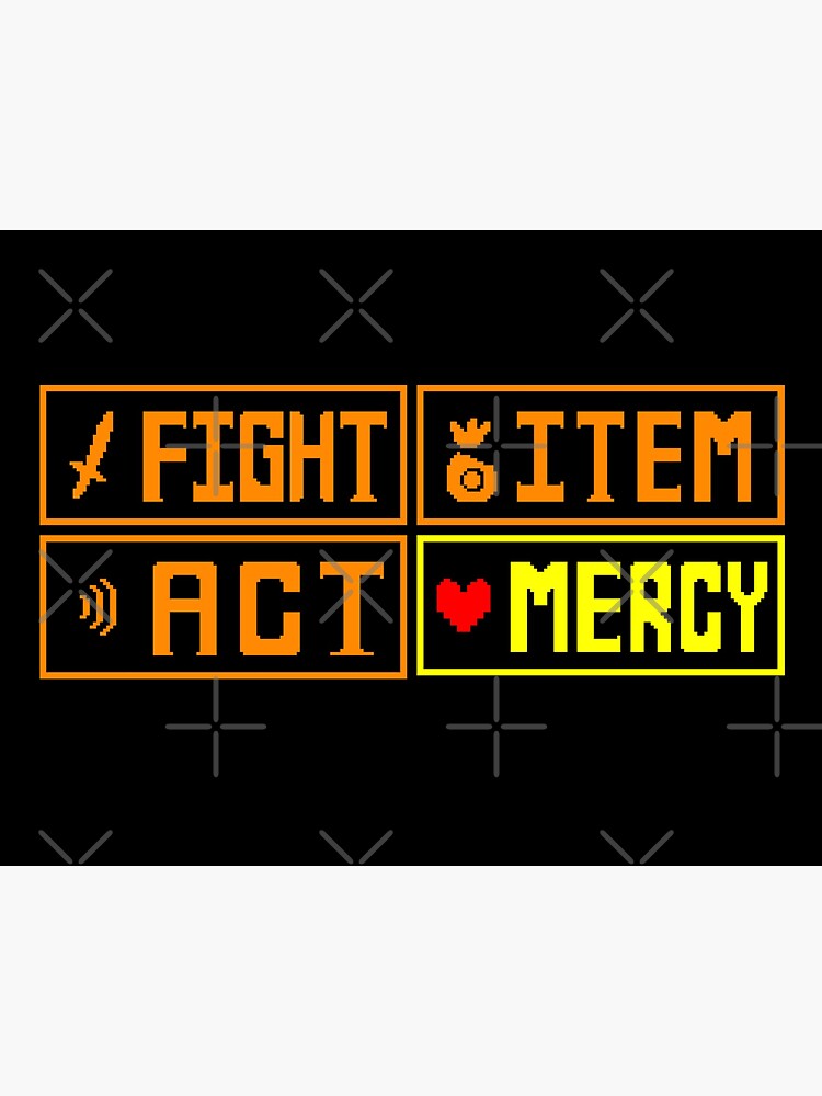 Act Item Fight Mercy Video Game Undertale Art Sticker for Sale by