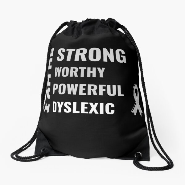 I am dyslexic Drawstring Bag