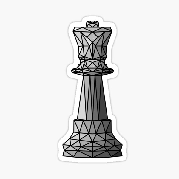 Geometric chess queen Sticker