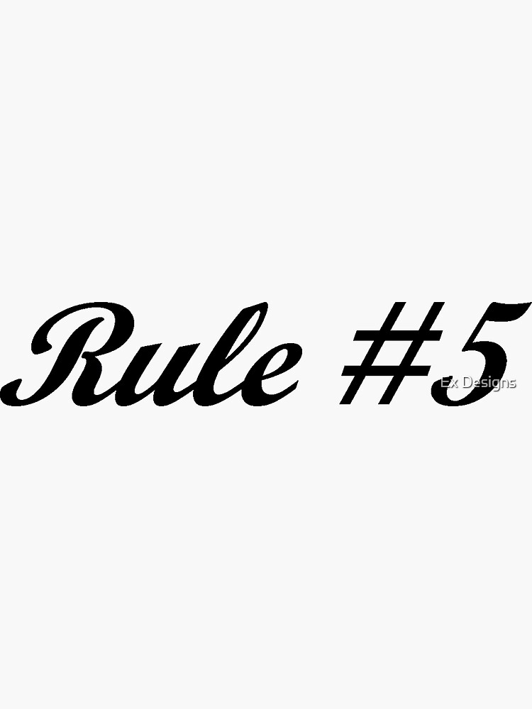 "Rule 5" Sticker for Sale by delmo | Redbubble