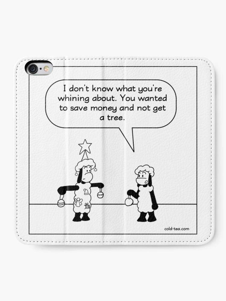 Alternate view of christmas tree decorating iPhone Wallet