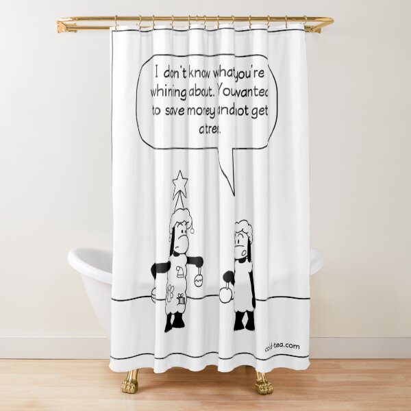 christmas tree decorating Shower Curtain