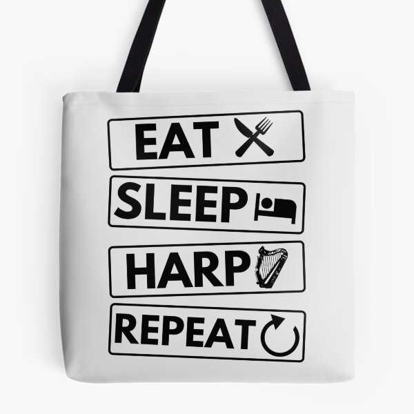 Item preview, Eat Sleep Harp Repeat designed and sold by good vibes clothing.