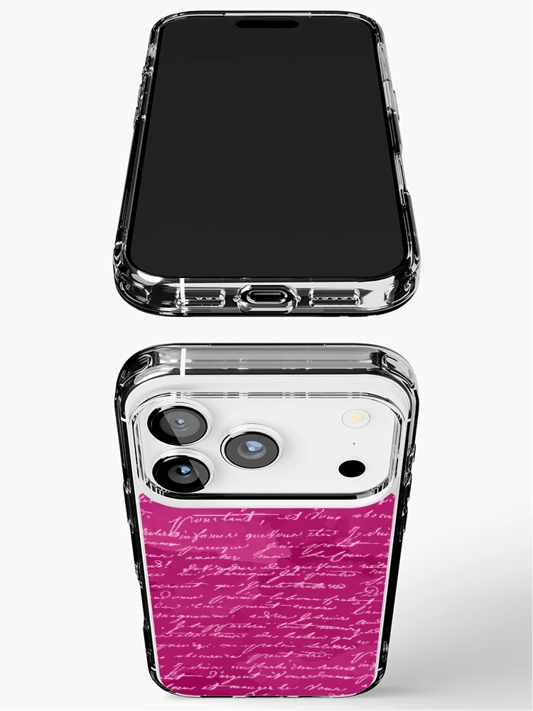 Thumbnail 3 of 5, iPhone Case, Script on Cerise designed and sold by ReesDesigns.