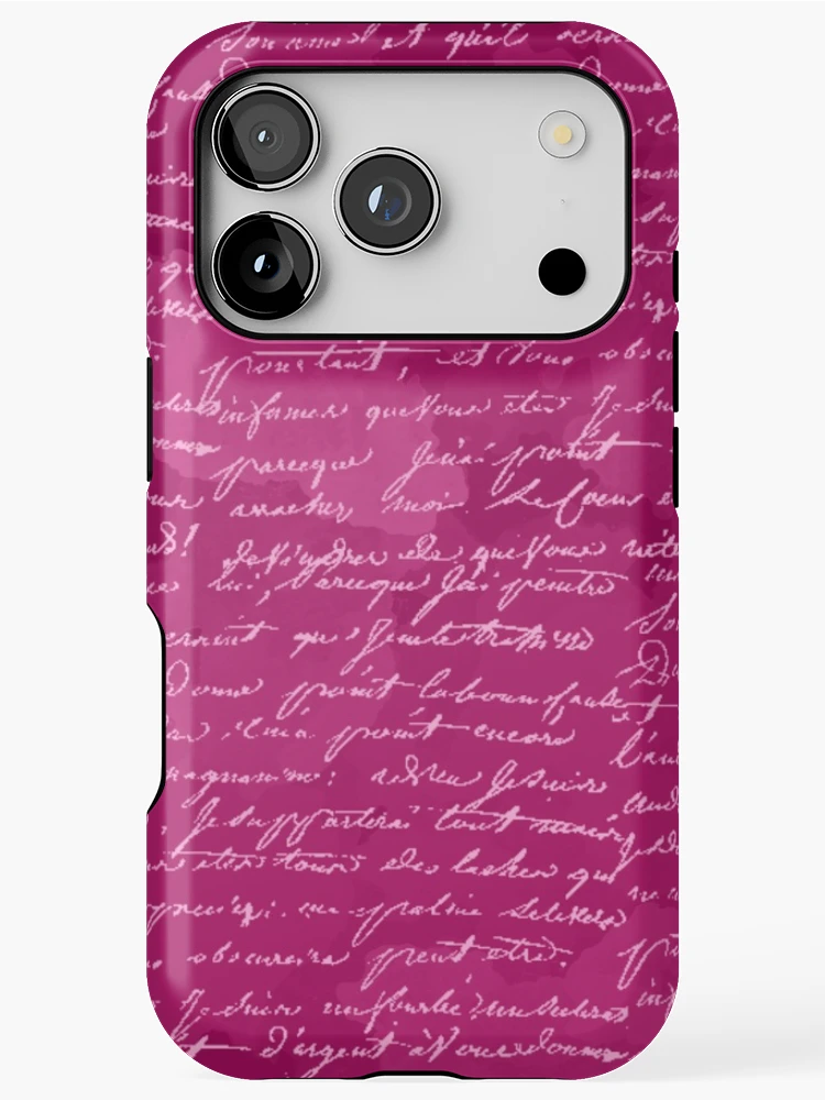 Thumbnail 1 of 4, iPhone Case, Script on Cerise designed and sold by ReesDesigns.