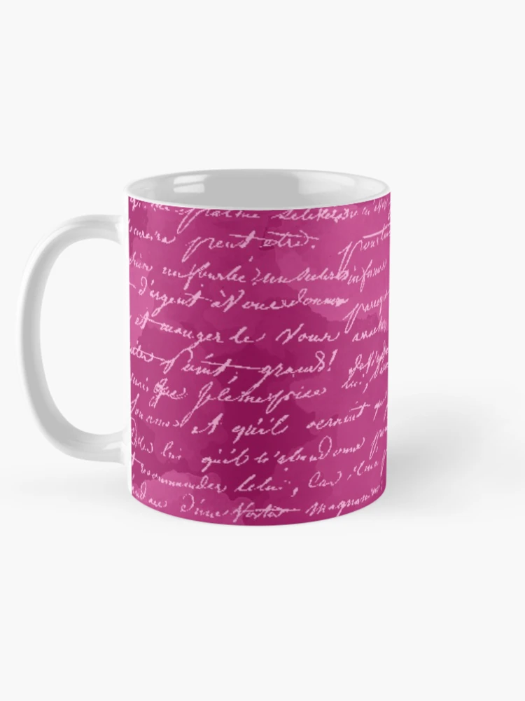 Thumbnail 5 of 6, Coffee Mug, Script on Cerise designed and sold by ReesDesigns.