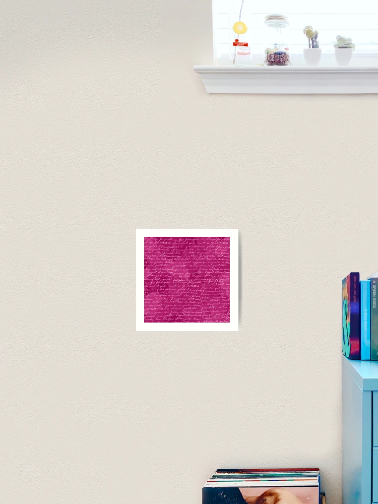 Thumbnail 2 of 3, Art Print, Script on Cerise designed and sold by ReesDesigns.